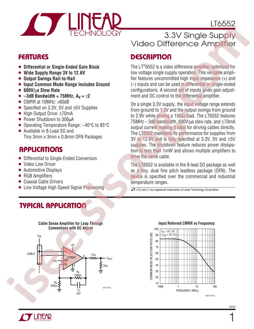 LT6552 Datasheet