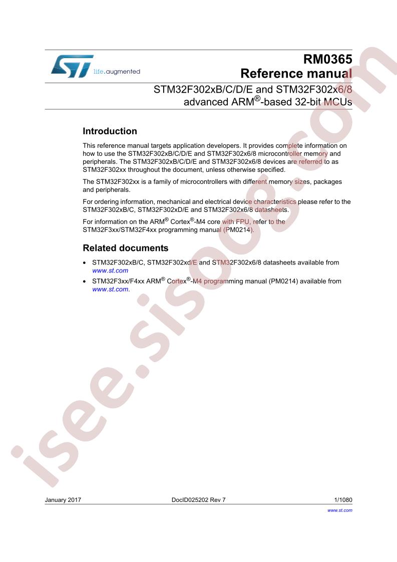 STM32F302 Reference Manual