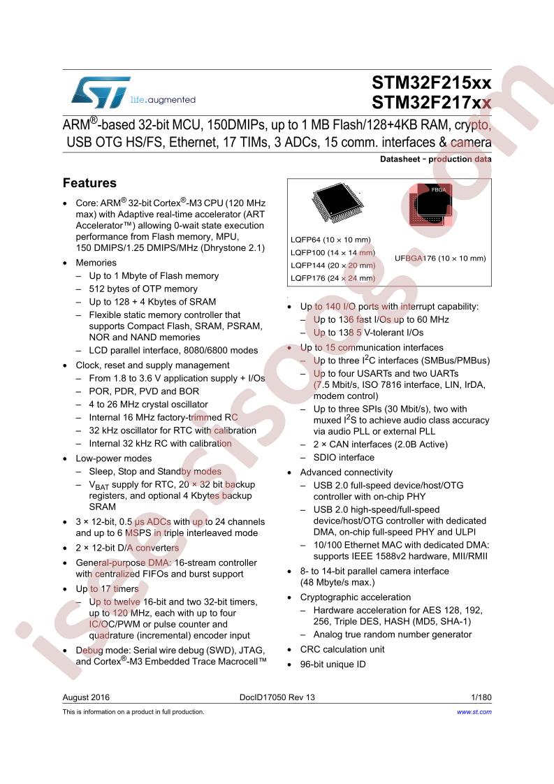 STM32F215xx, STM32F217xx