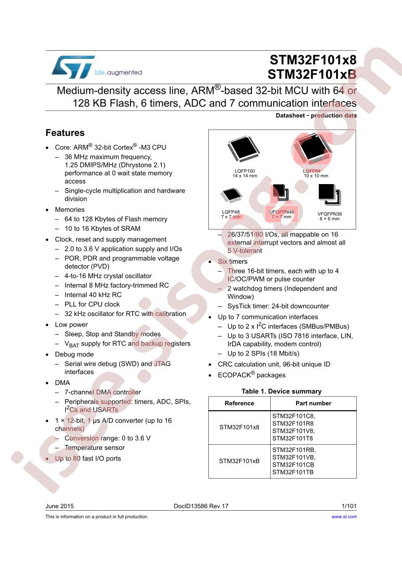 STM32F101x8, STM32F101xB