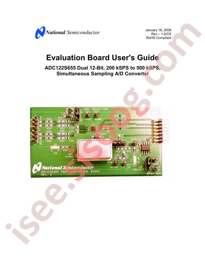 ADC122S655 Eval Brd Guide