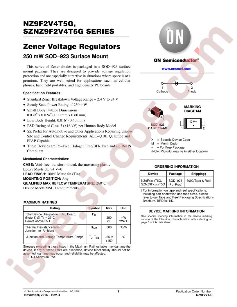 NZ9F2V4T5G, SZNZ9F2V4T5G Series