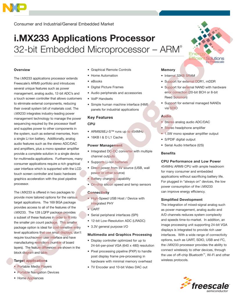 I.MX233 Fact Sheet