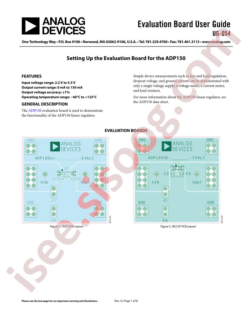 ADP150 Eval Board User Guide