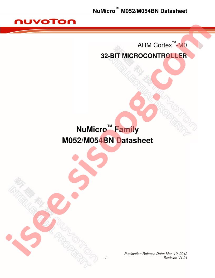 M052, M054 Datasheet