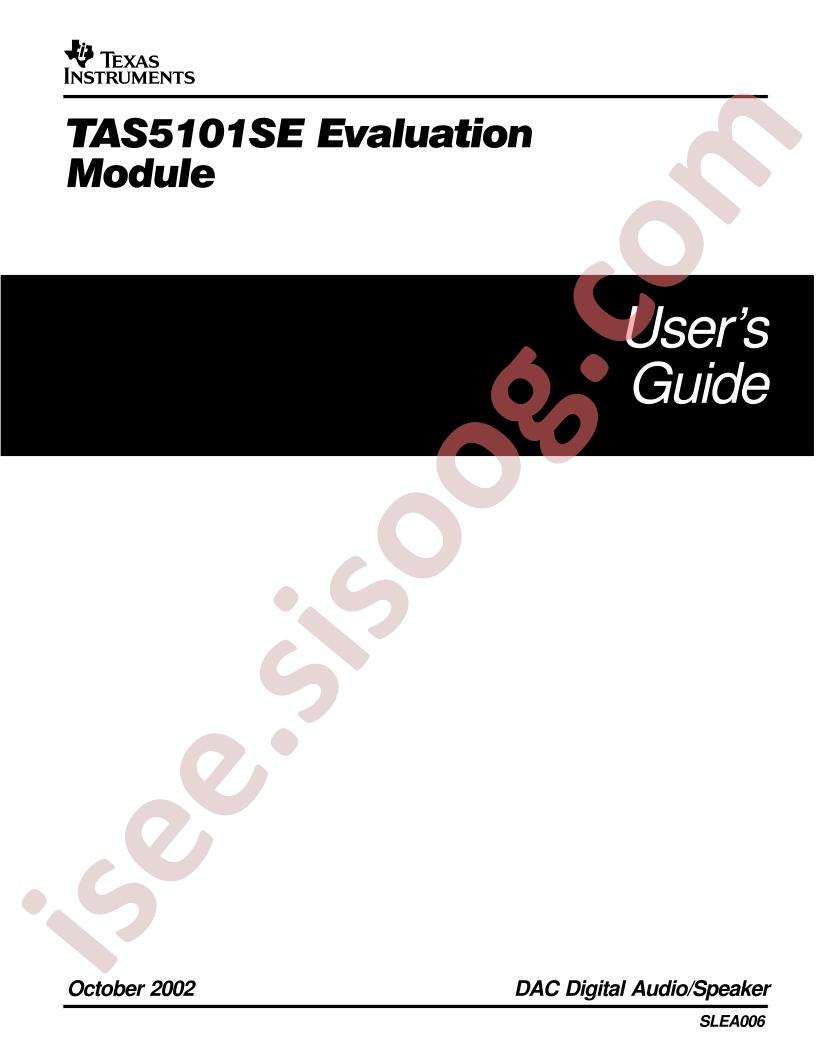 TAS5101SE User Guide
