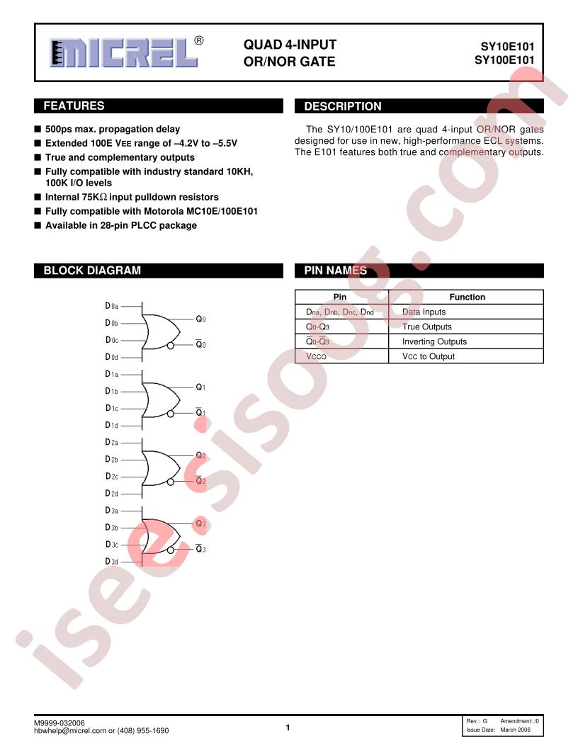 SY10E101, SY100E101