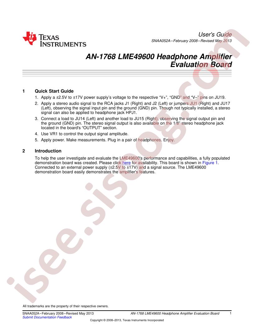 LME49600, LME49720 Eval Brd Guide