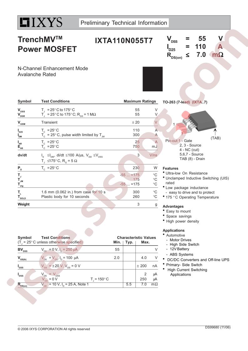 IXTA110N055T7