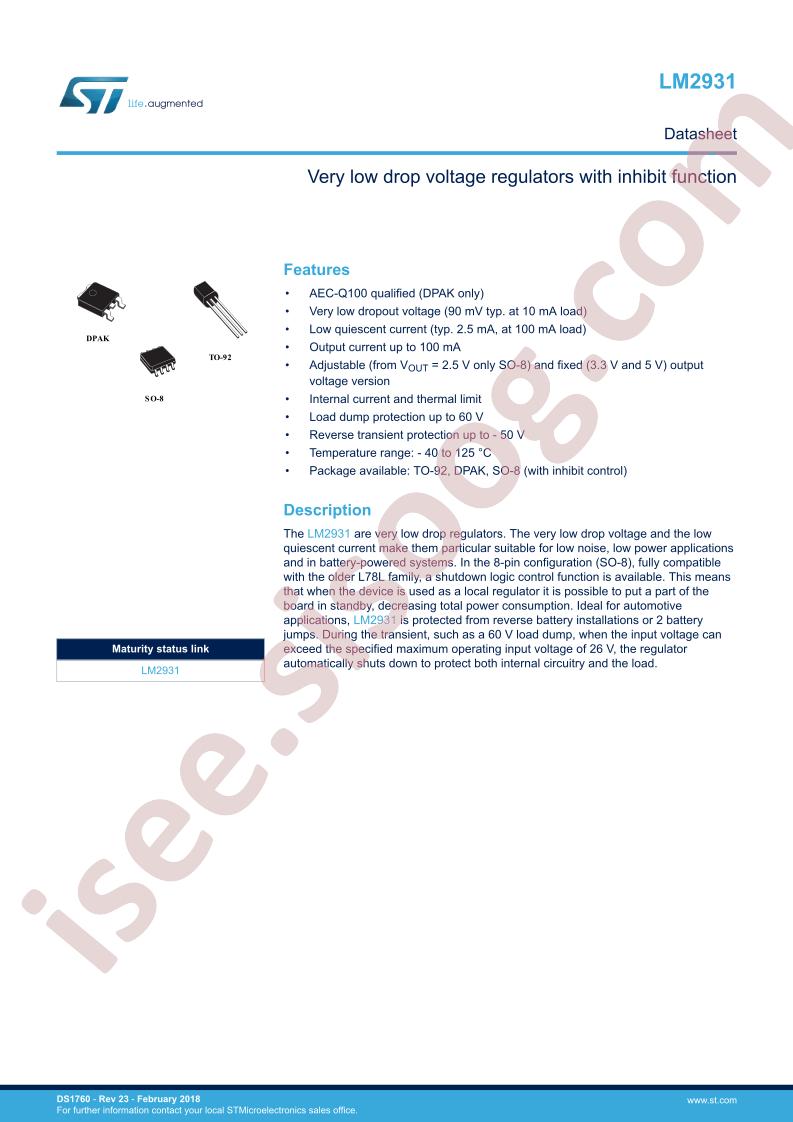 LM2931 Datasheet