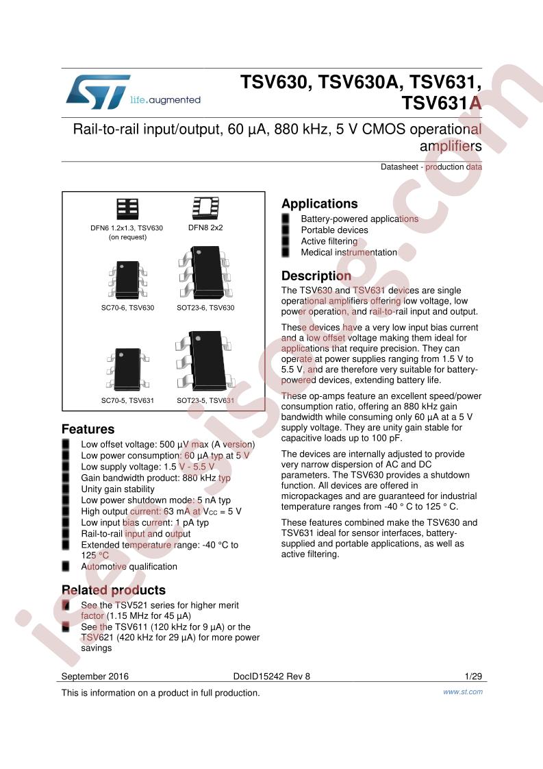 TSV630(A), TSV631(A)