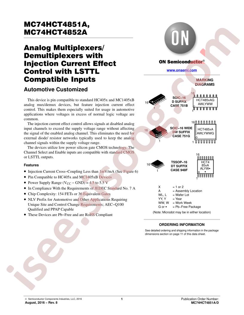 MC74HCT4851A,52A