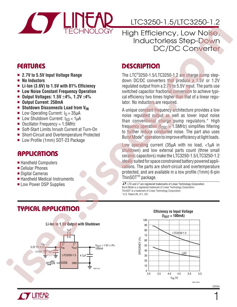 LTC3250-1.5/1.2
