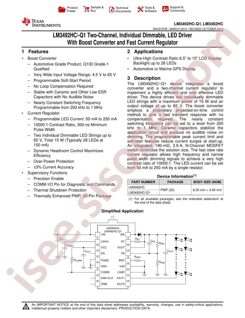LM3492HC,HCQ