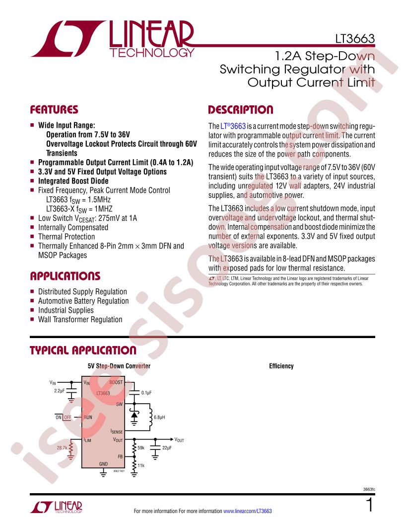 LT3663 Datasheet