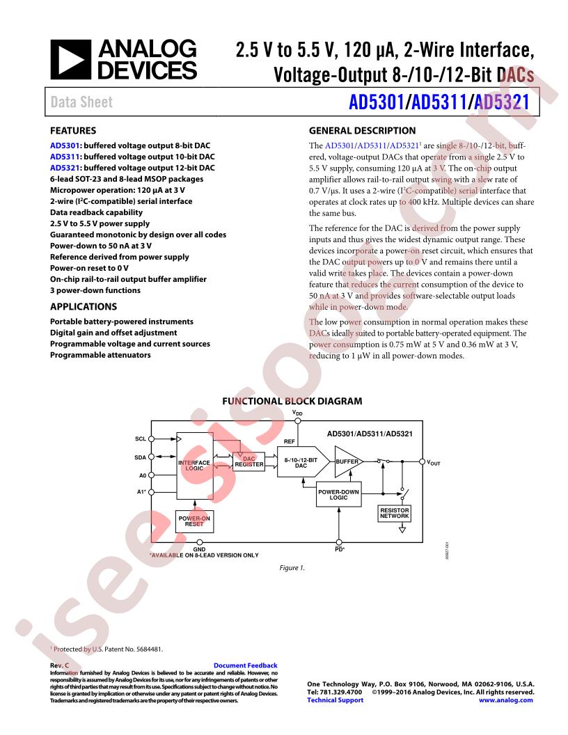 AD5301,11,21 Datasheet