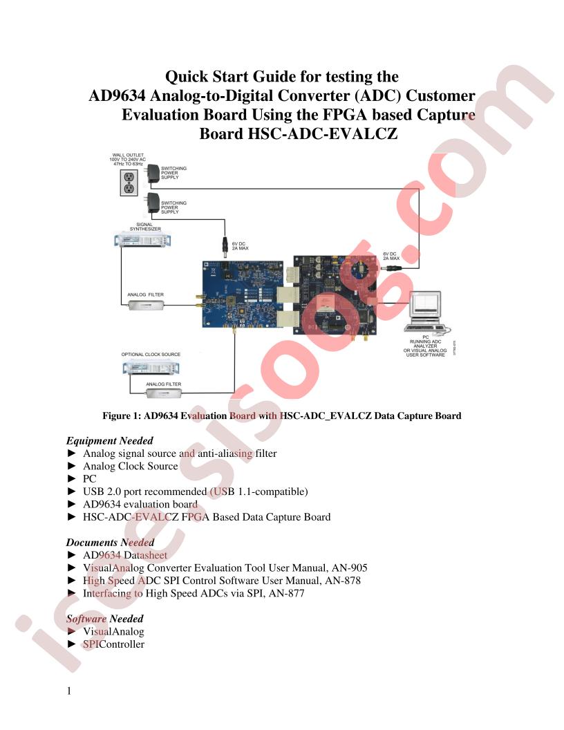 AD9634 Eval Board QSG