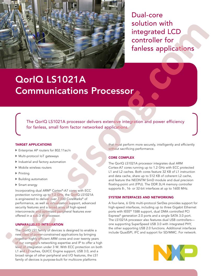 LS1021A Fact Sheet