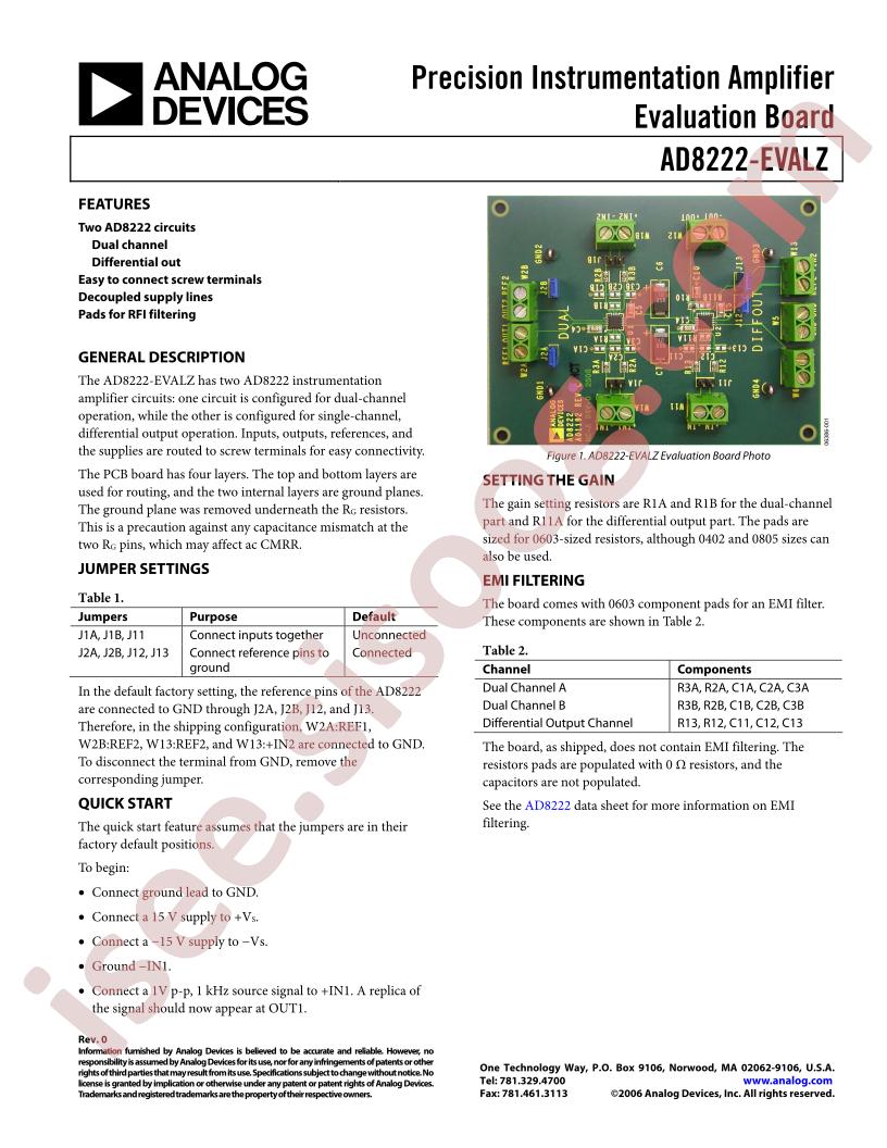 AD8222-EVALZ