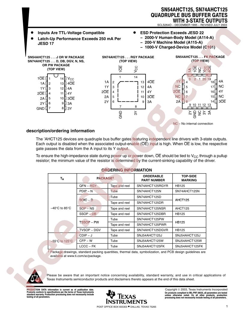 SN54/74AHCT125