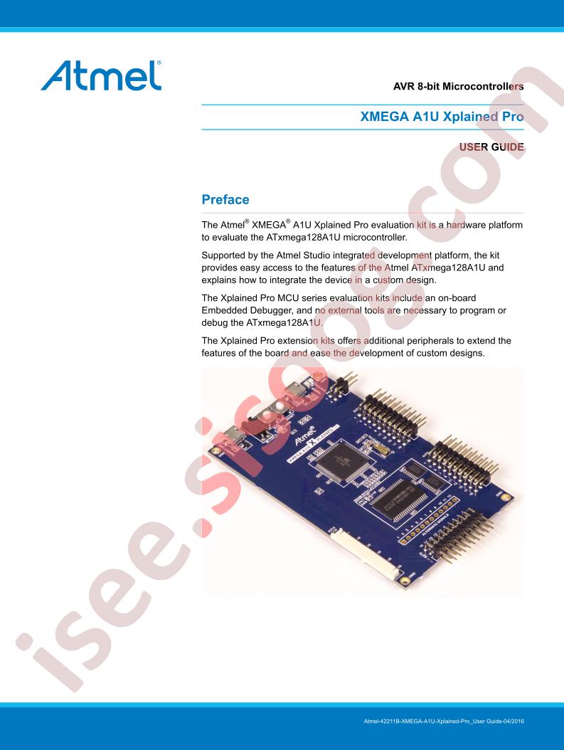 ATXMEGAA1U-XPRO User Guide