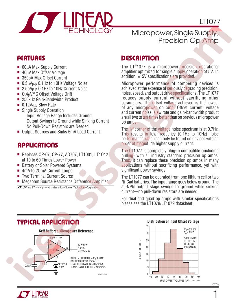 LT1077 Datasheet