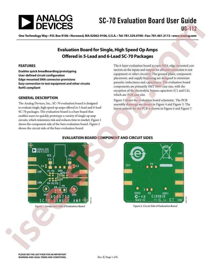 Eval Brd Single/5-Lead/SC70 Guide