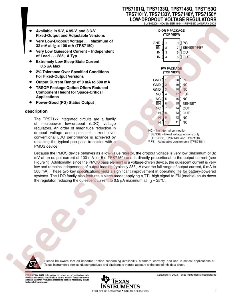 TPS71 Datasheet