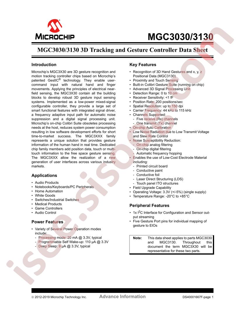 MGC3030,3130 Datasheet