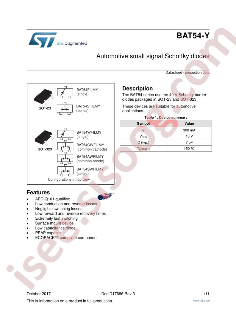BAT54-Y Datasheet