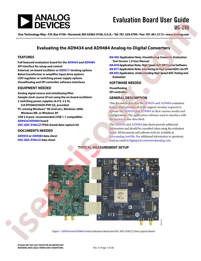 AD9434/84 Eval Brd Guide