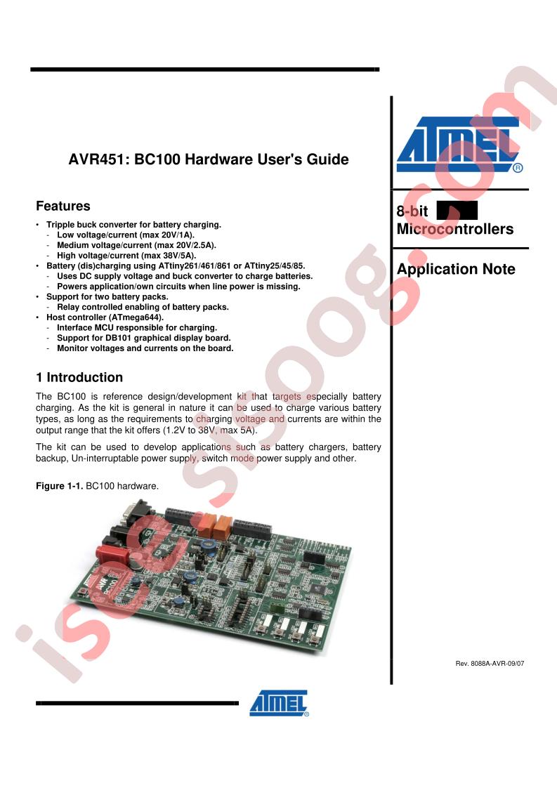 AVR451: BC100 Hardware User Guide