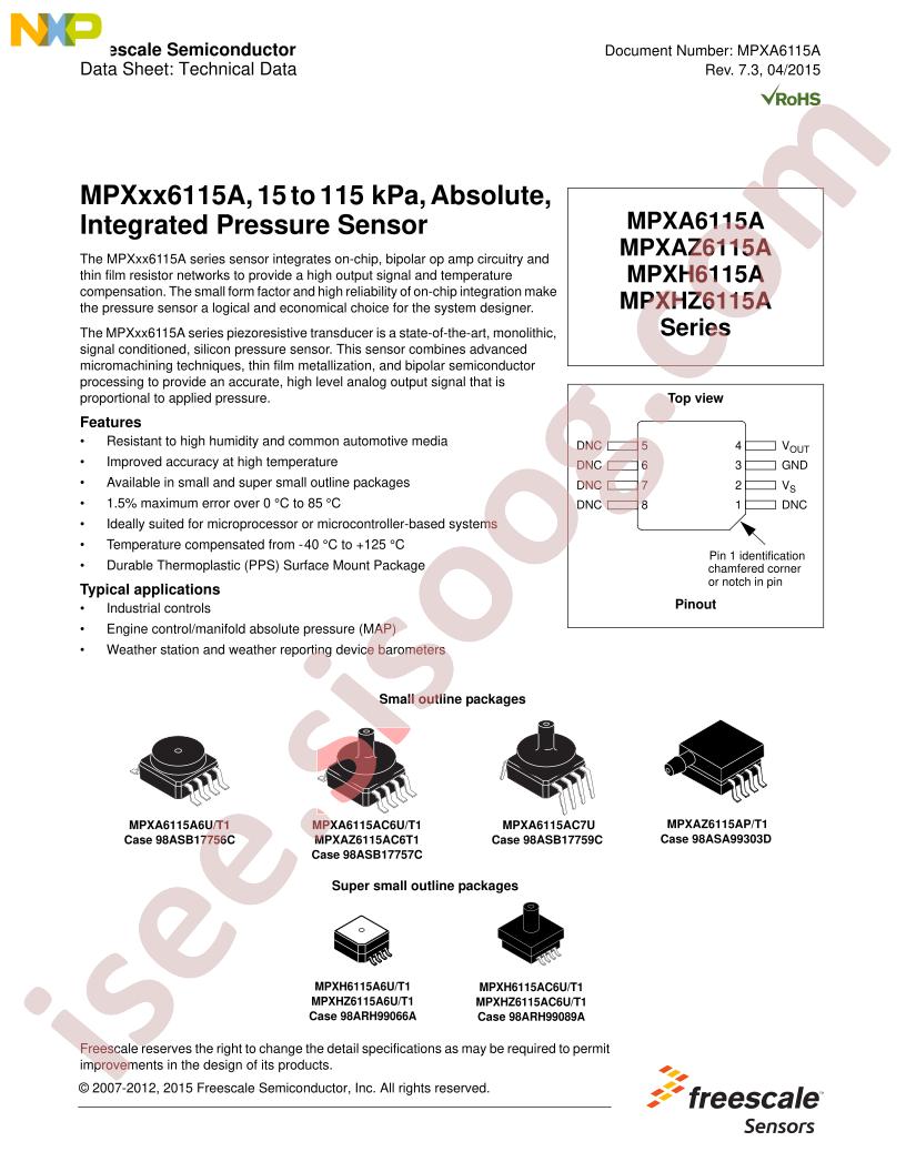 MPXA(Z)6115A, MPXH(Z)6115A Series