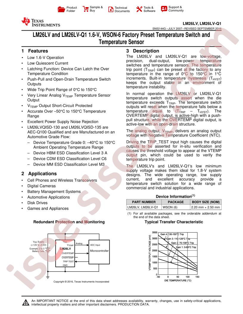 LM26LV, LM26LV-Q1 Datasheet