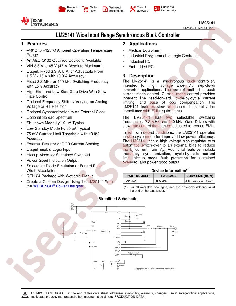 LM25141 Datasheet