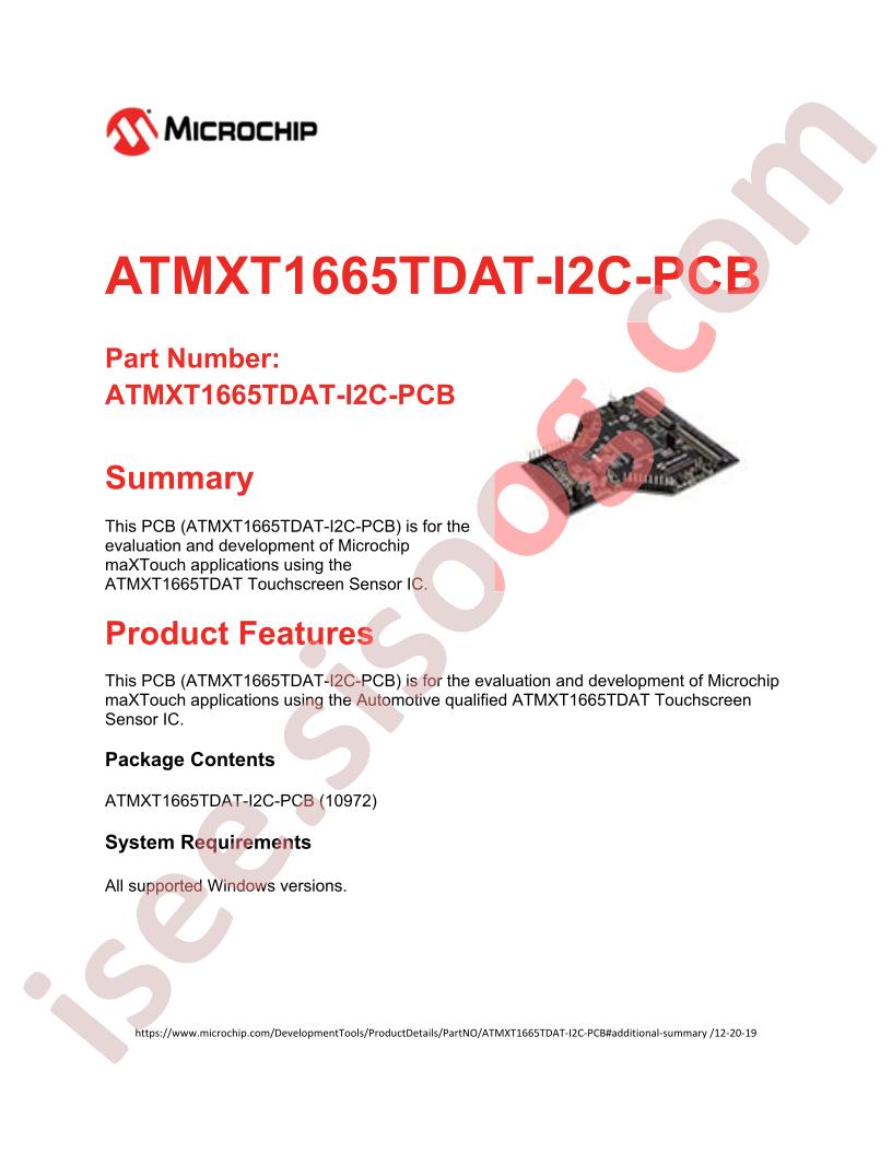 ATMXT1665TDAT-I2C-PCB