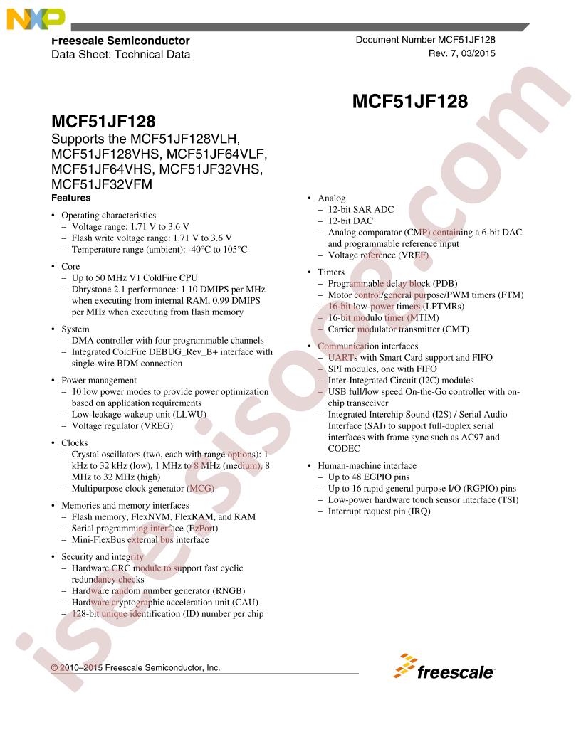MCF51JF128 Datasheet