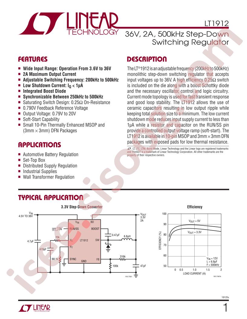 LT1912 Datasheet