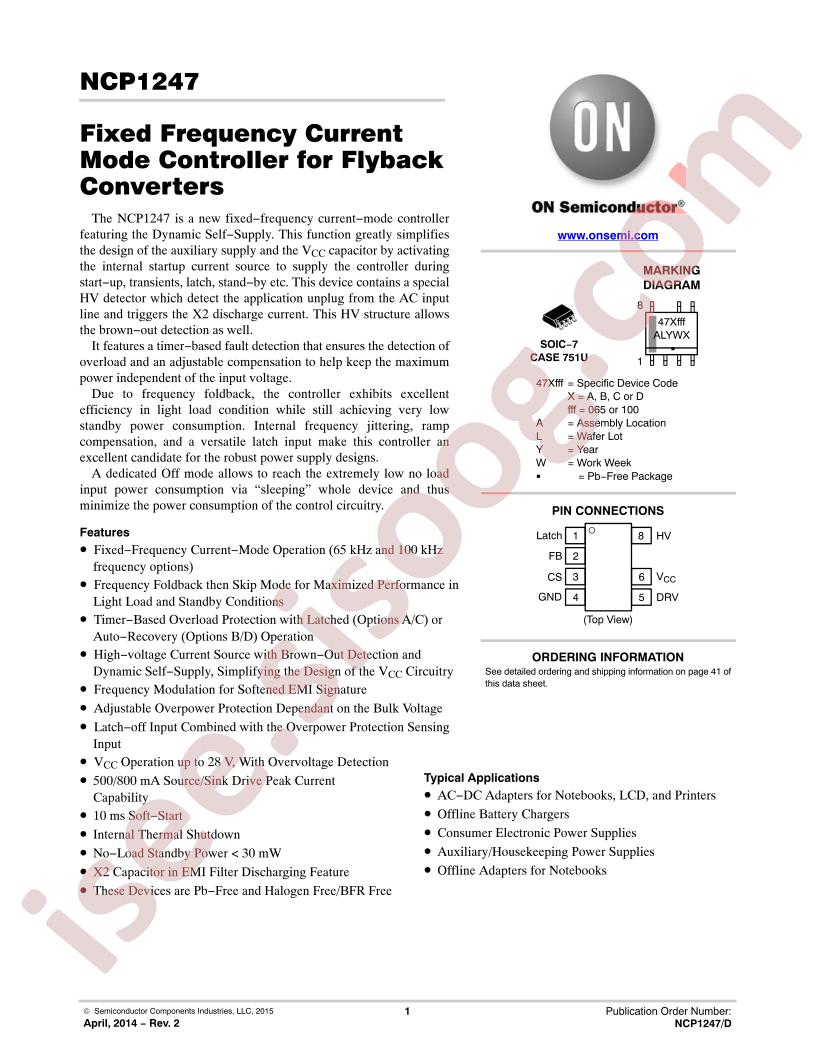 NCP1247 Datasheet