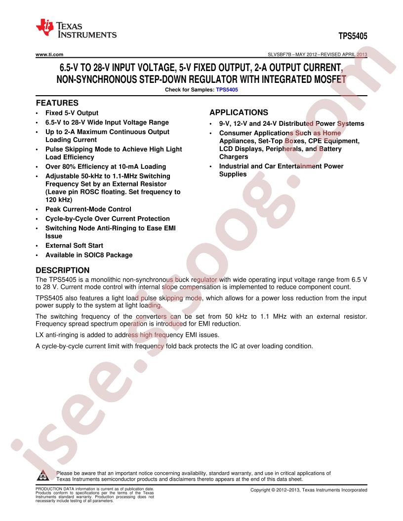 TPS5405 Datasheet