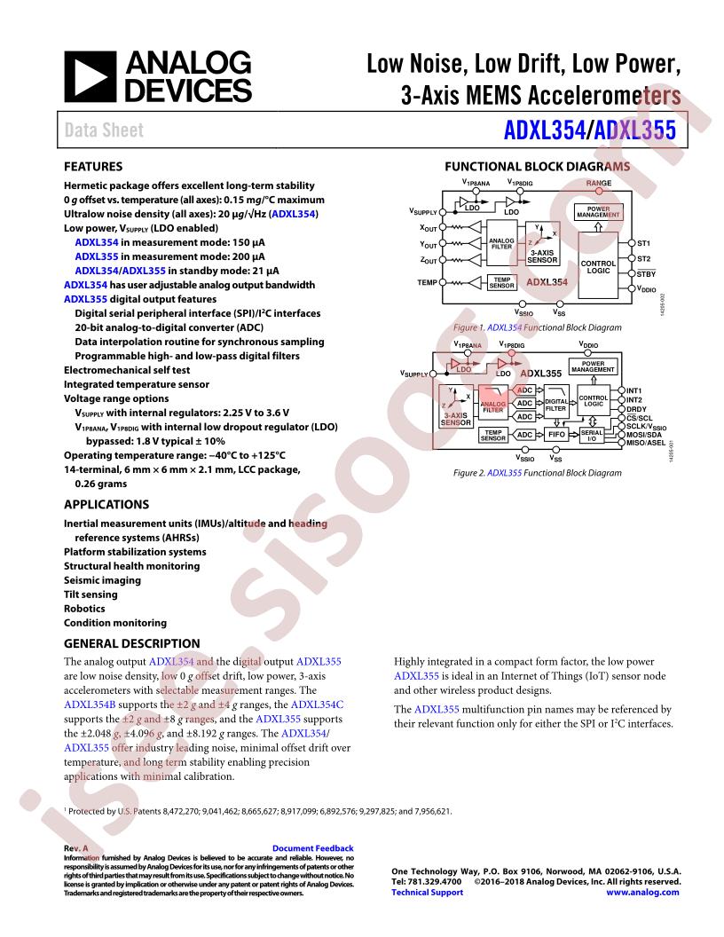 ADXL354,355 Datasheet