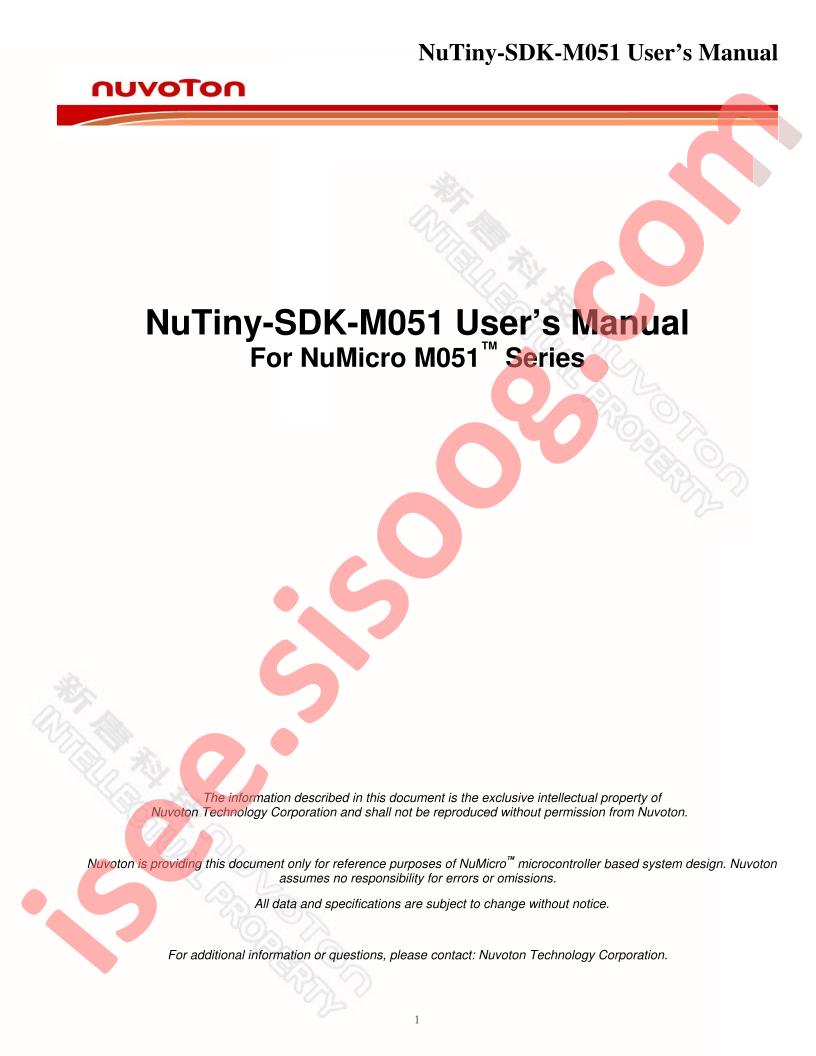 NuTiny-SDK-M051 User Manual