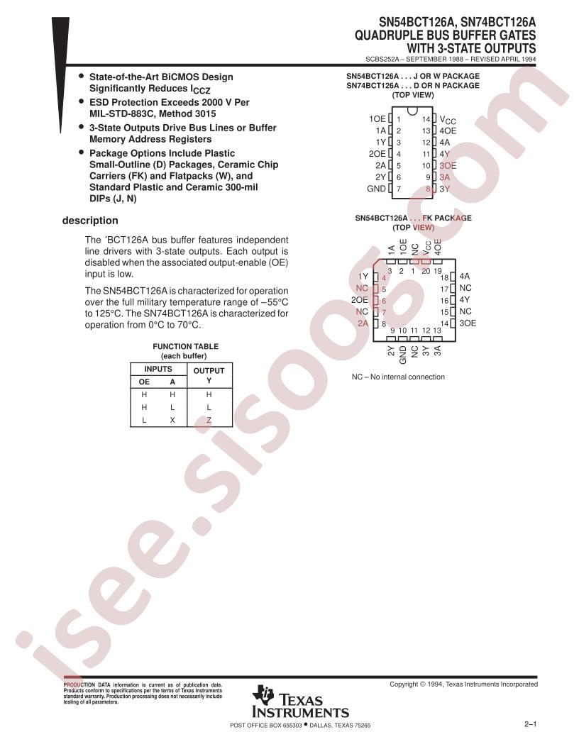 SN54,74BCT126A