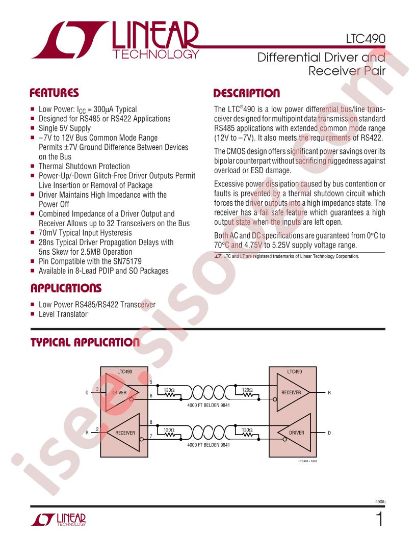 LTC490 Datasheet