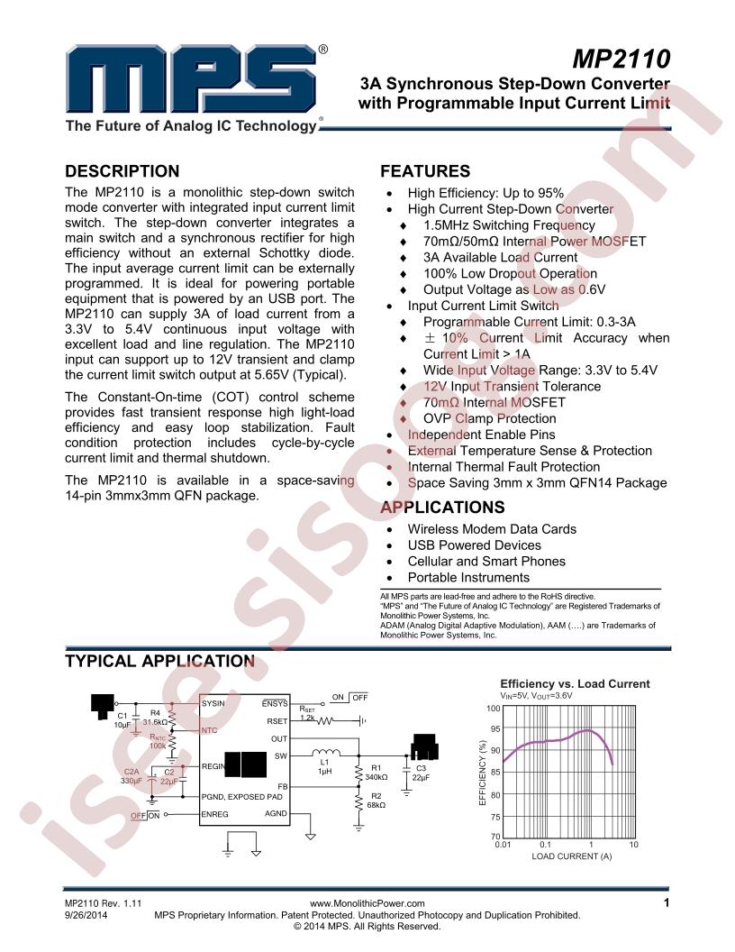 MP2110 Datasheet