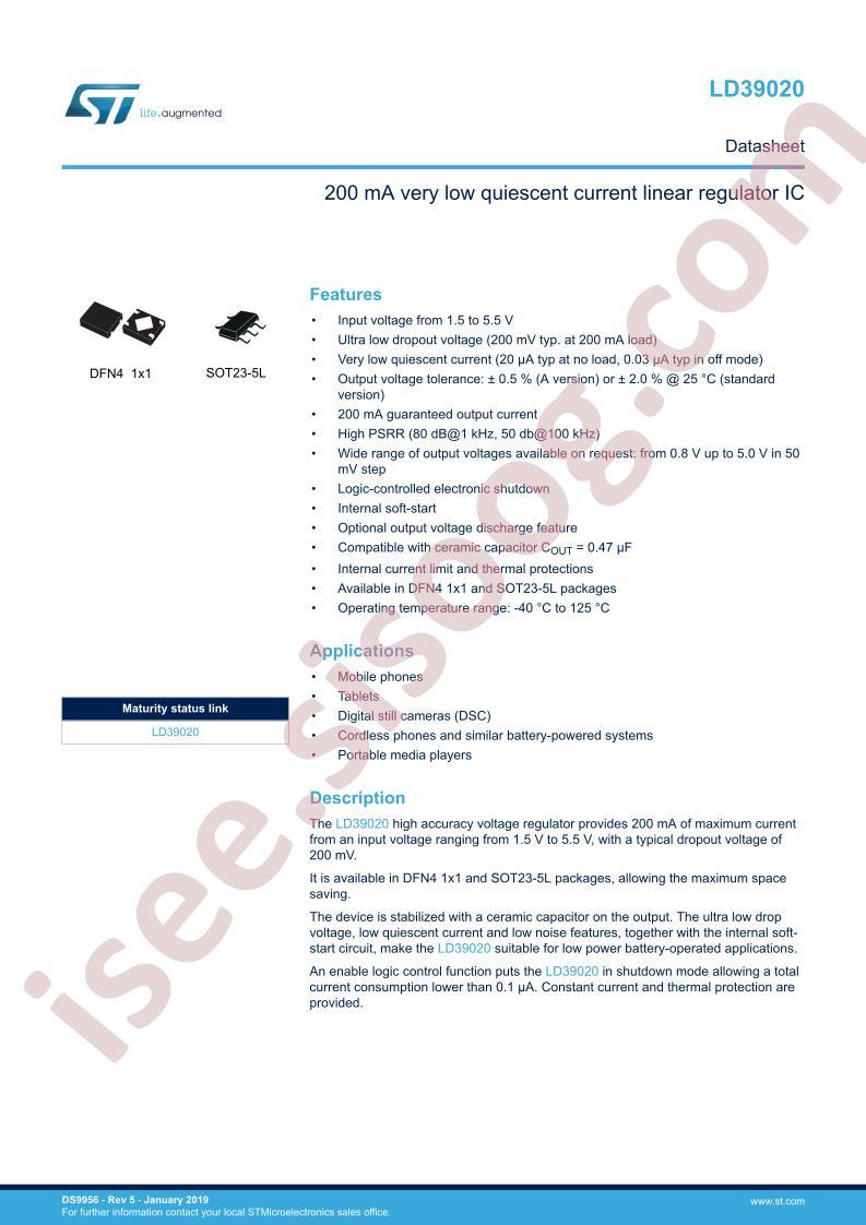 LD39020 Datasheet