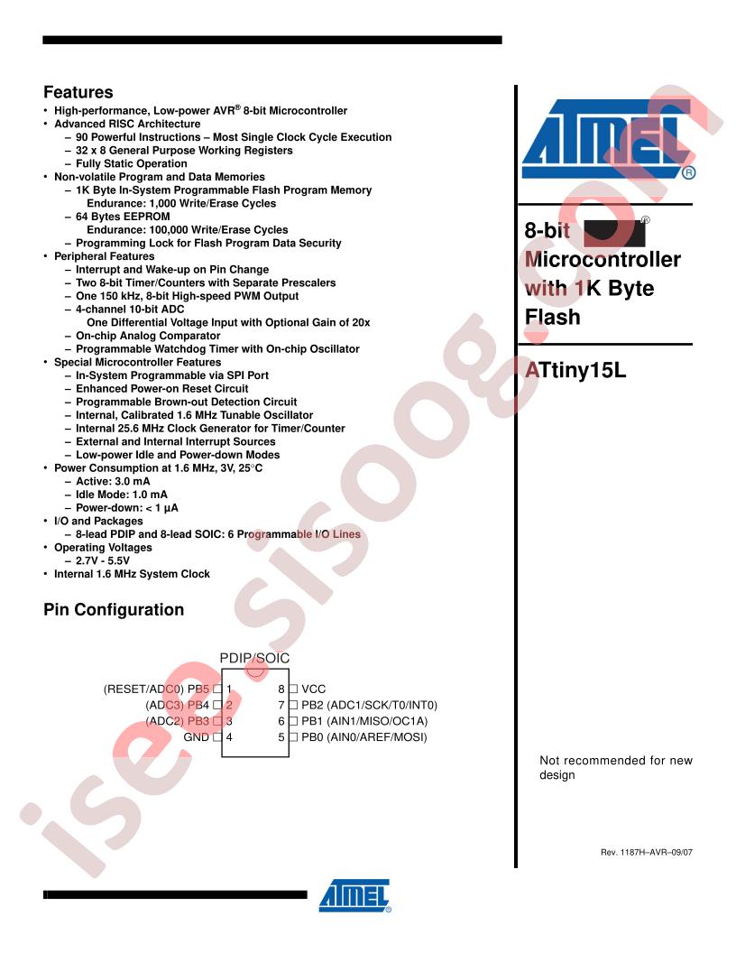 ATTINY15L Datasheet