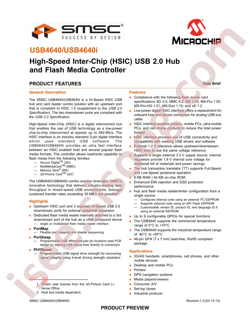USB4640/I Brief