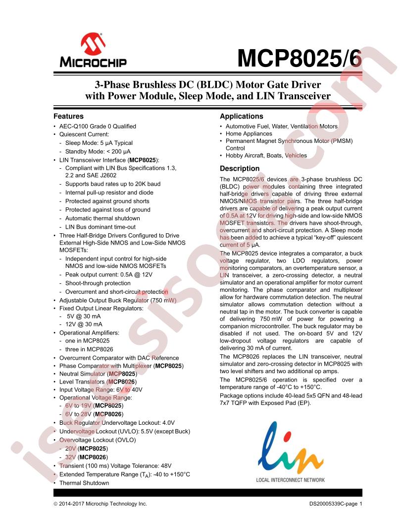 MCP8025,26 Datasheet