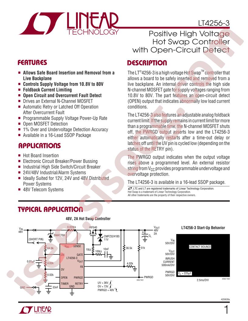 LT4256-3 Datasheet